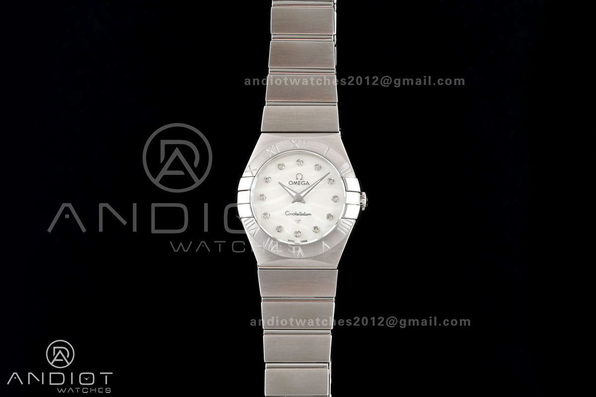 Constellation 28mm SS 8848F 1:1 Best Edition White MOP Textured Dial on SS Bracelet ETA Quartz
